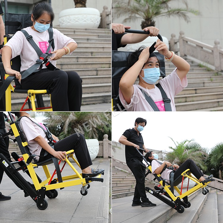 Operation demonstration of stair evacuation chair