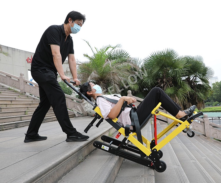 Operation demonstration of stair evacuation chair